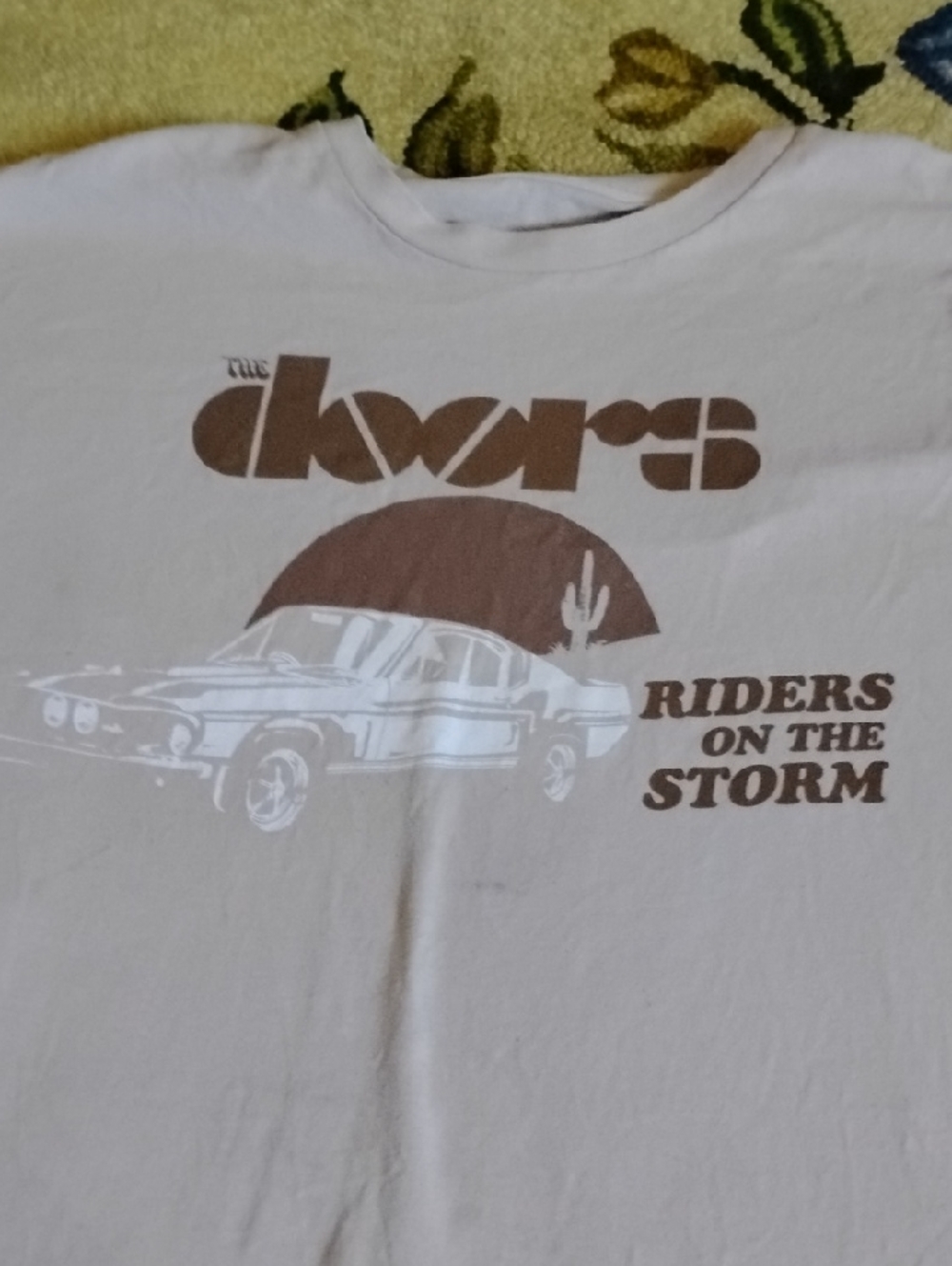 The Doors 'Riders on the Storm' Short Sleeve Shirt - White/Brown